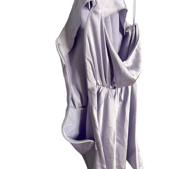 BHLDN Ruby Stretch Satin Halter Mini Dress in Purple Lavender Size Small - Picture 7 of 8